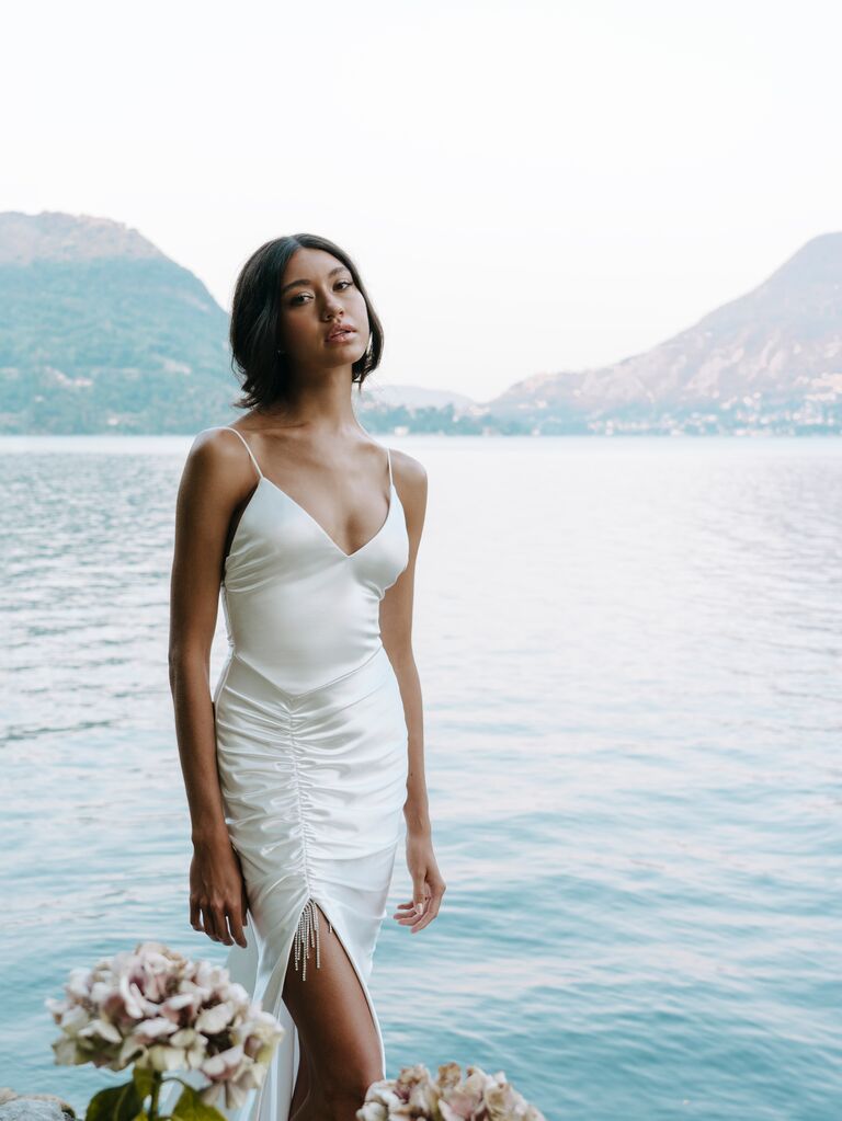slip wedding dress