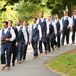 Groomsmen in Navy Vests and Slacks