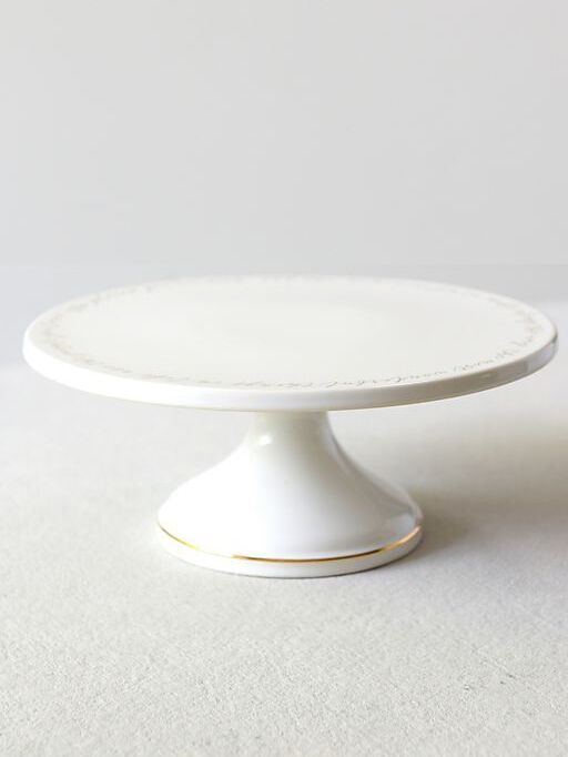 David's Bridal gilded trim ceramic cake stan