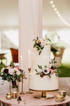 Cake with Floral Accents for Wedding in Western Michigan