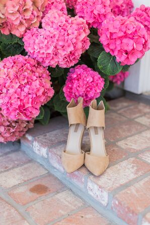 Beige Ankle Strap Heels
