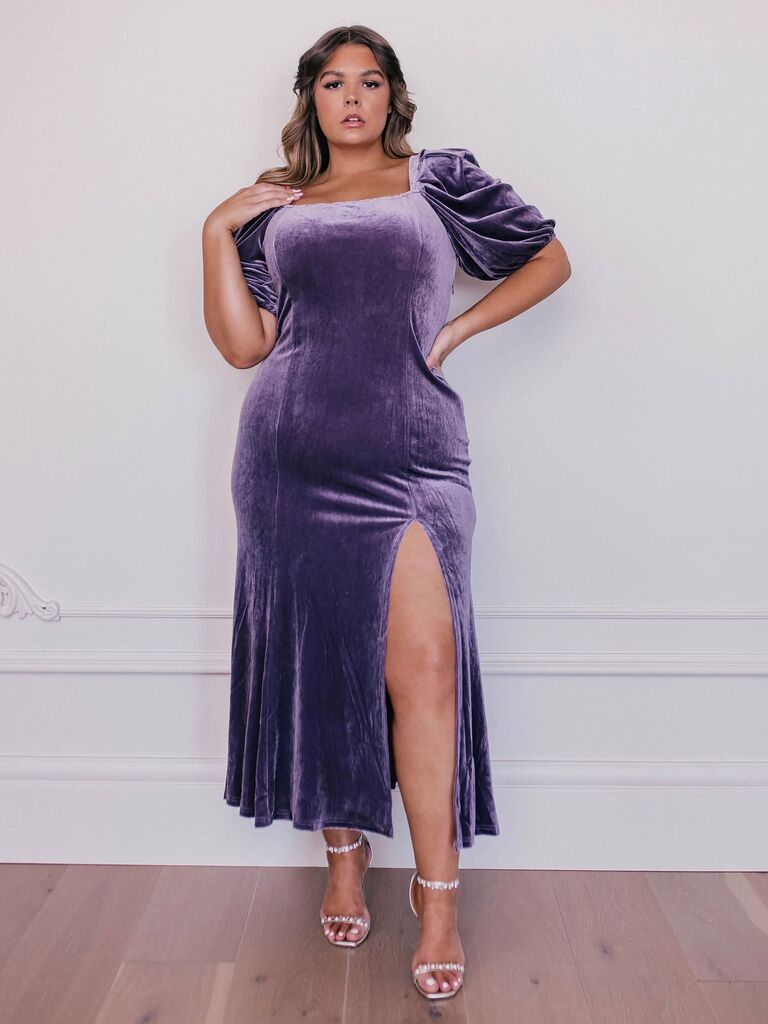JessaKae rustic fall bridesmaid dress in velvet amethyst 