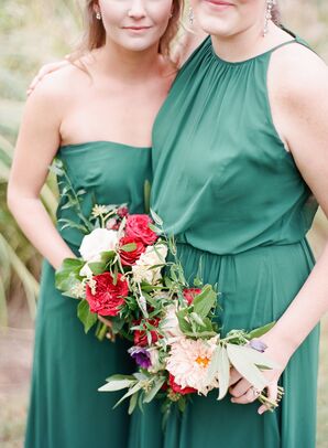 Romantic Emerald Green Wedding Flower Arrangements