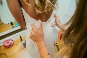 White Bridal Sash