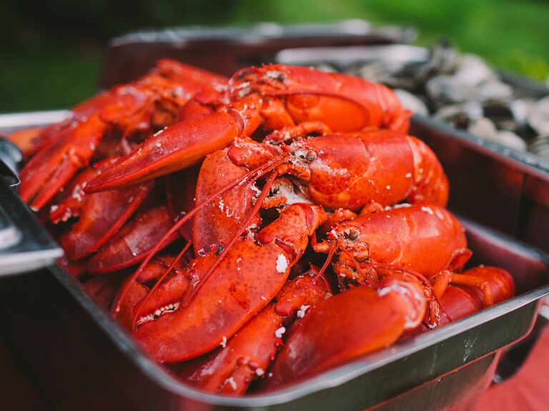friends themed wedding lobster entree