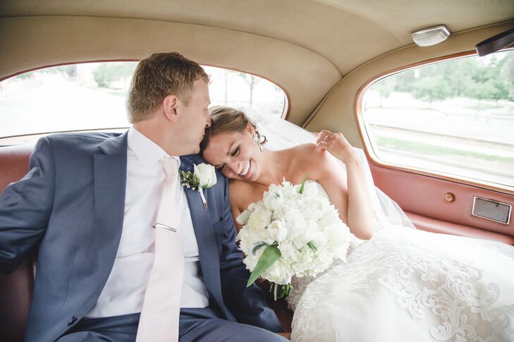 After the church wedding, the couple and their guests moved to the reception at the University of  Missouri, where Tricia studied as an undergrad and where David is pursuing a graduate degree.