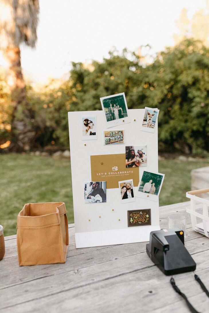 Polaroid Camera and Photo Display for Guests to Snap a Picture, Leave Couple a Note