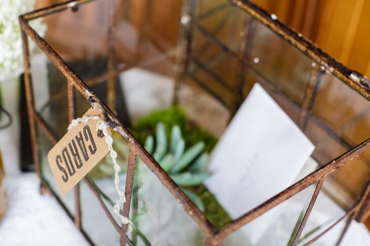 Rustic Card Holder with Succulents