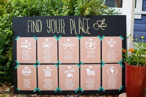 Rustic Brown Paper, White Picture Icon Escort Board