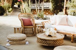 Bohemian Lounge Area with Rattan Furniture