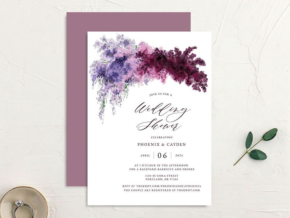 Floral summer bridal shower invitation