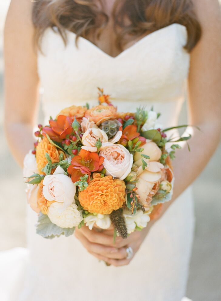Orange Hued Bridal Bouquet