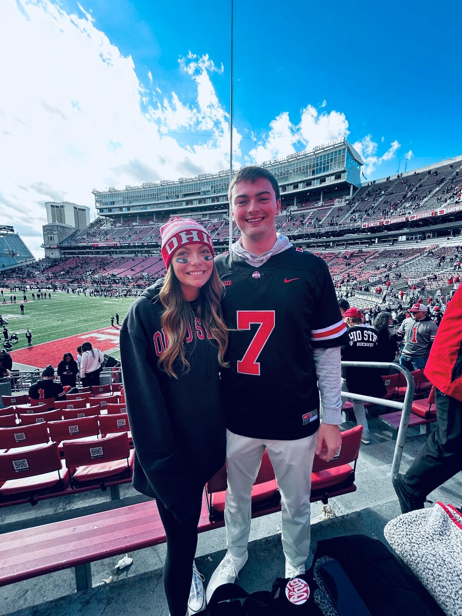First Ohio State game together. Drove 10 hours the day after a Halloween party...