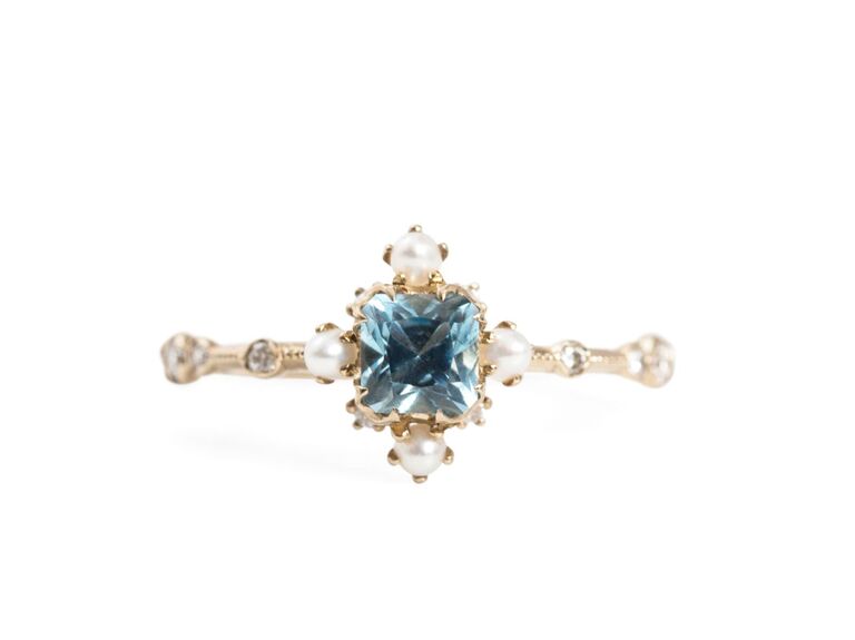 blue engagement ring