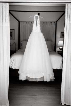 Casual Halter Ivory Wedding Dress