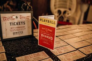 Theater-Themed Paper Goods With Playbill and Ticket Escort Cards