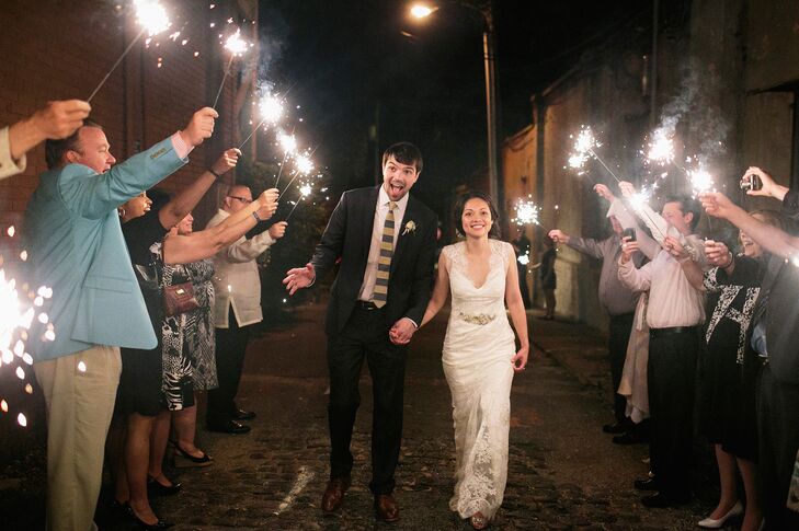 Bold Peach and Blue-Striped Groom's Tie
