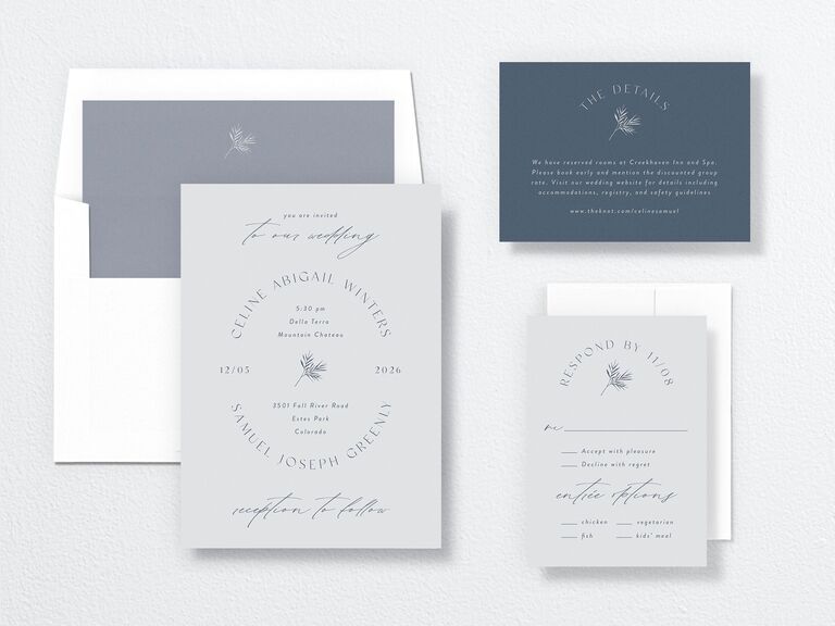 Elegant wedding invitation suite with unique layout budget friendly design 