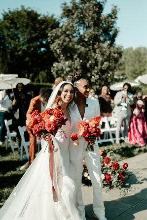 Couple During Wedding Recessional