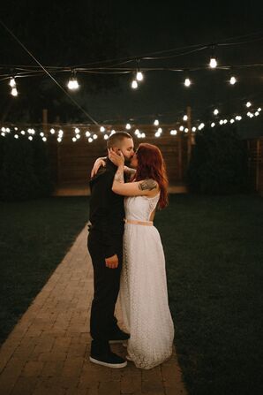 Couple in Backyard of The Guild in Kansas City, Missouri