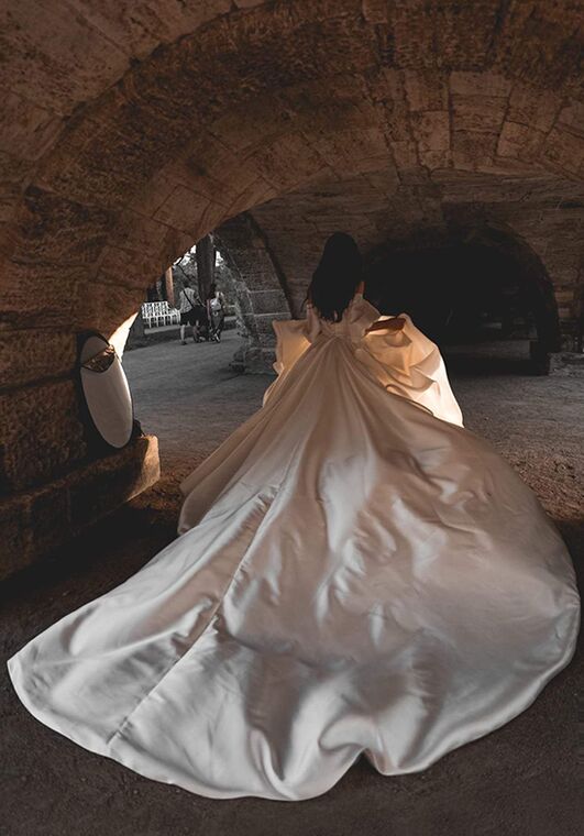 Olivia Bottega Mikado Wedding Dress Rosana with Detachable Train Ball Gown Wedding Dress - 3