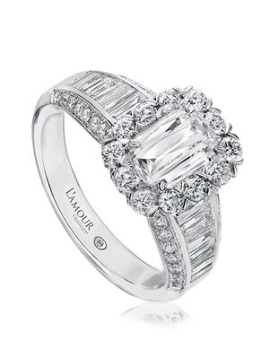Christopher Designs Elegant Emerald, Oval Cut Engagement Ring