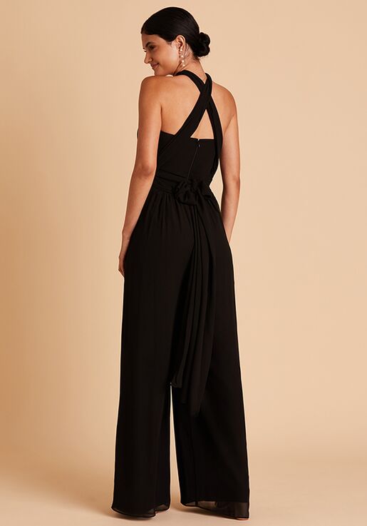 Birdy Grey Gigi Convertible Jumpsuit in Chiffon Black Sweetheart Bridesmaid Dress - 4