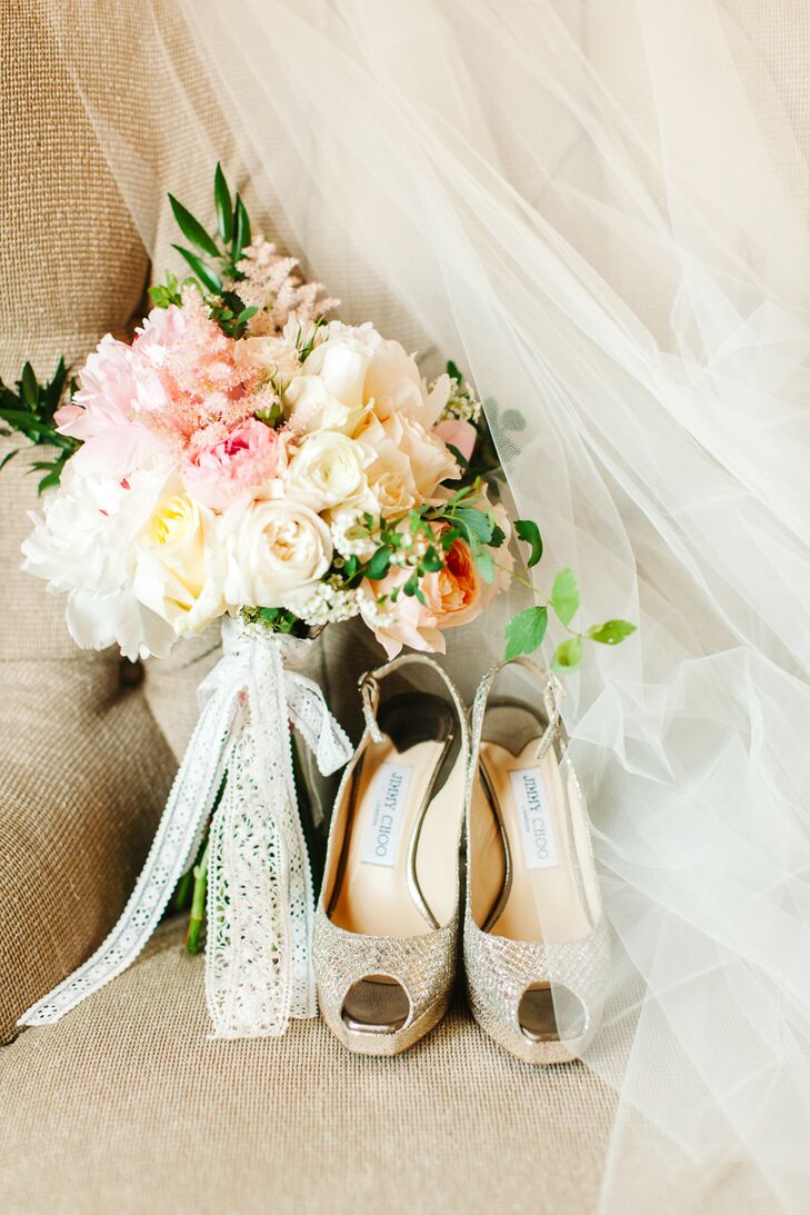 Romantic Ivory and Pink Bridal Bouquet