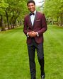 BLACKTIE ARLO Burgundy Wedding Tuxedo Red Tuxedo - thumbnail - 1