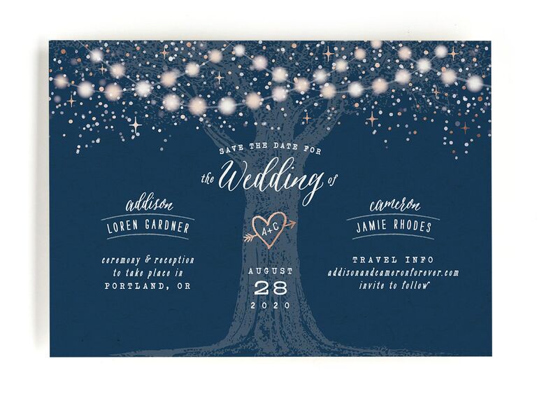 Creative Garden Lights save-the-dates,