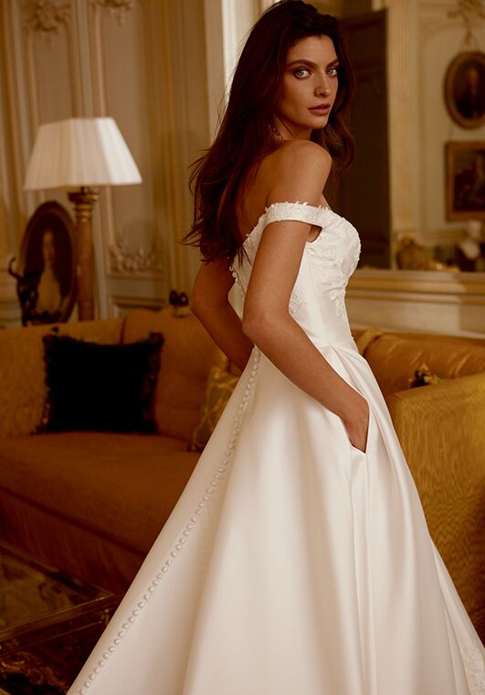 Justin Alexander Jersey A-Line Wedding Dress - 4
