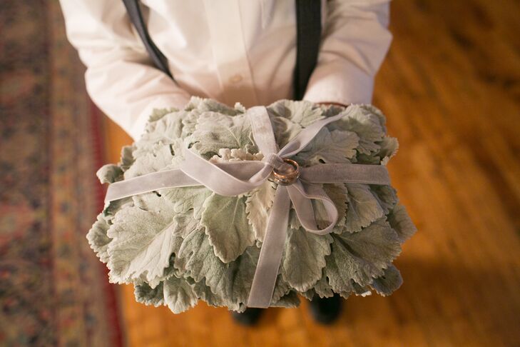 Dusty Miller Ring Pillow