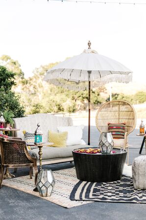 Boho Lounge Area with Mercury Glass and Moroccan Lanterns