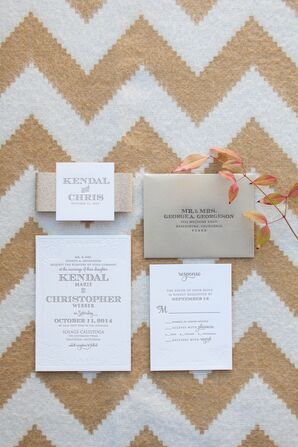 Gold and Gray Letterpress Invitations