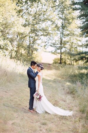 Bride and Groom in Rolling Hills of the Fruitland Museum Property
