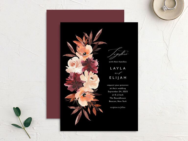 Fall inspired wedding invitation