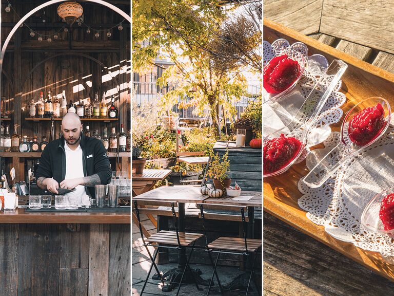 collage of pictures from Gallow Green at The McKittrick Hotel