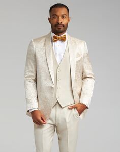 Friar Tux Ivory Paisley Dillon Tuxedo Ivory Tuxedo