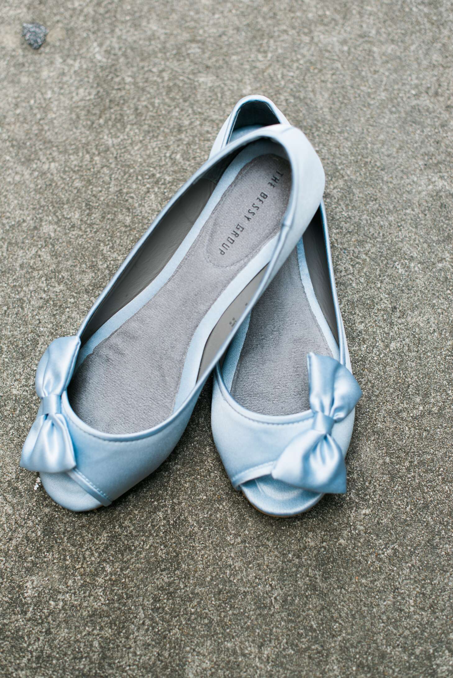 Blue peep toe flats sales