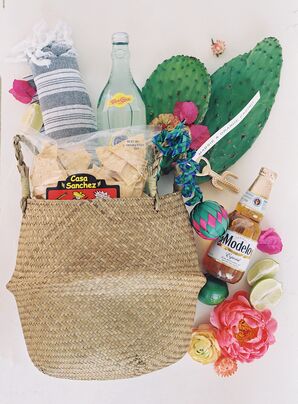 Welcome Bags Filled With Tortilla Chips and Beer