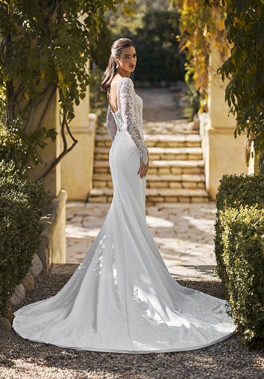 Val Stefani Celeste Mermaid and Trumpet Wedding Dress - 3