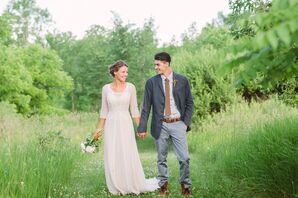 Wedding Dress With Ivory Overlay