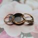 Vintage-Inspired Gold Engagement Ring and Wedding Bands
