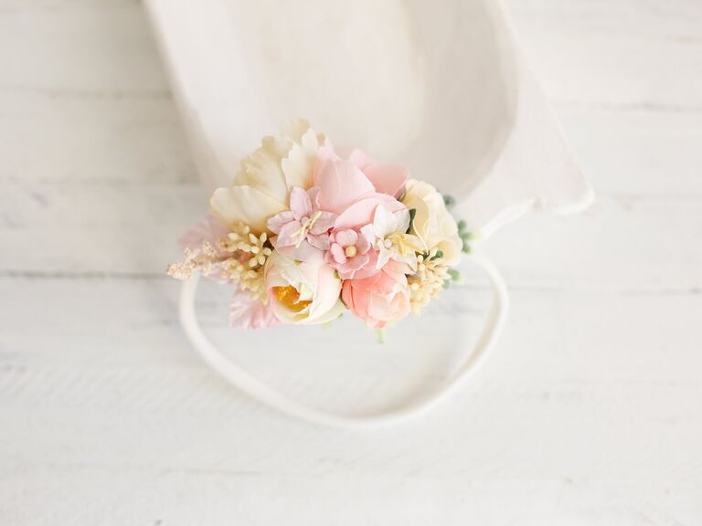 Beautiful pink flower headband. 