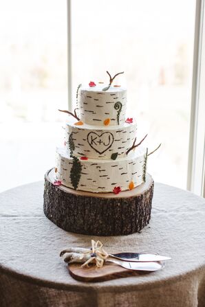 Birch Tree Wedding Cake