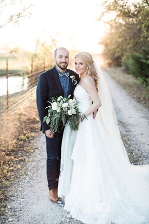 Rustic Couple on the Grounds of the Flying V Ranch in Decatur, Texas