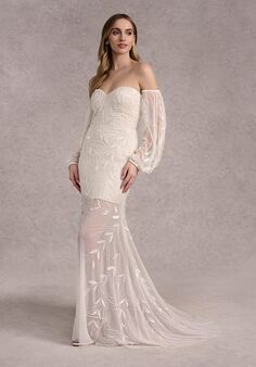 Adrianna Papell Platinum Destination 40412 Sheath Wedding Dress