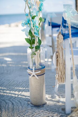 Beach-Inspired Ceremony Aisle Markers
