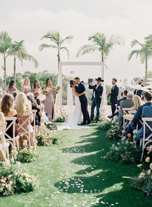 First Kiss During Wedding Ceremony at Park Hyatt Aviara in Carlsbad, California