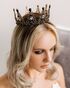 AW Bridal AW BRIDAL Baroque Crowns for Women Queen Crown Gothic Tiara Crystal Crown for Women Princess Tiara for Girls Vintage Tiara for Wedding Crown for Brides (Black) Black Tiara - thumbnail - 6